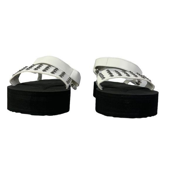 Nine West Sandals Womens Size‎ 8 Comehere3 White Studded Slip On Flats - Picture 9 of 11